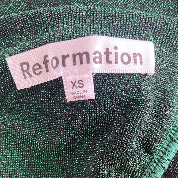 Reformation Breslin Low Back Midi Dress Emerald Sparkle | worn once - Picture 7 of 7